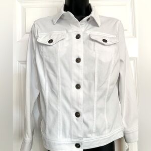 NWT white stretch jean jacket